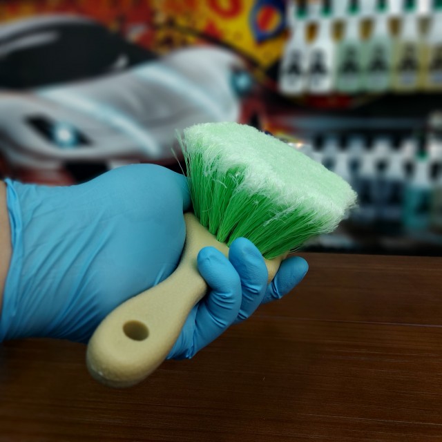 鋁圈專用刷-方頭綠毛刷