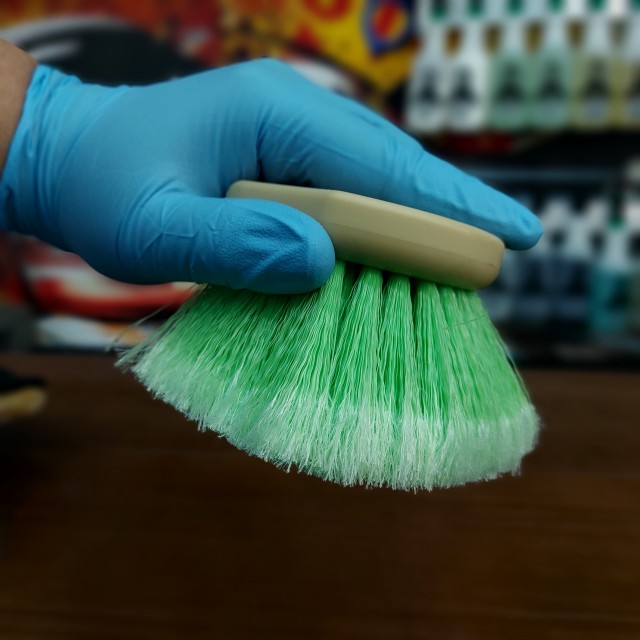 鋁圈專用刷-方頭綠毛刷
